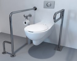 WC-Klappgriffe Bodenmontage - Edelstahl
