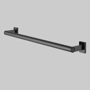 Gerader Haltegriff MODULAR aus Stahl, schwarz pulverbeschichtet, für barrierefreie Badezimmer.