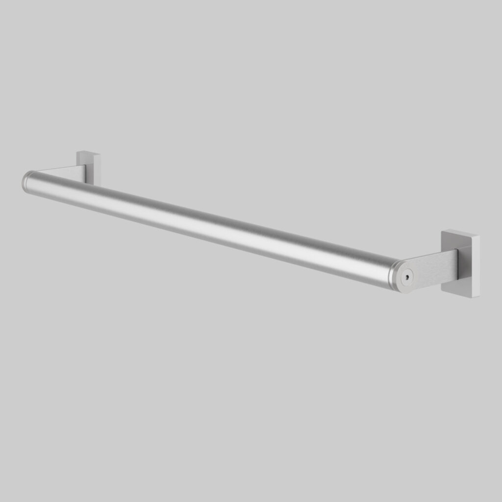 Gerader Haltegriff aus rostfreiem Edelstahl MODULAR mit geschliffener Satin-Oberfläche für barrierefreie Badezimmer.