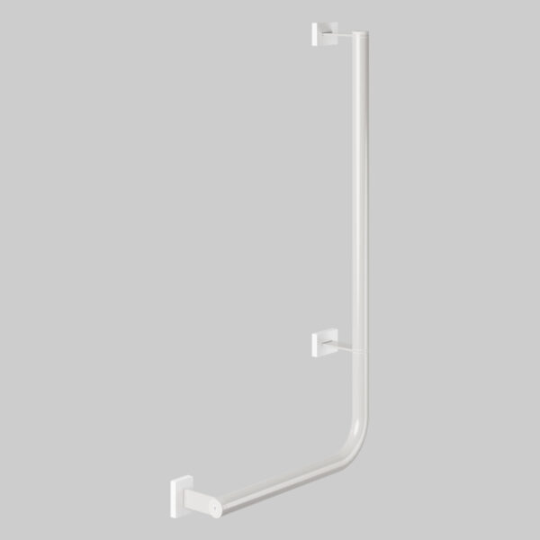 Winkelhandlauf Stahl Weiß Ø32 mm – rechts – MODULAR