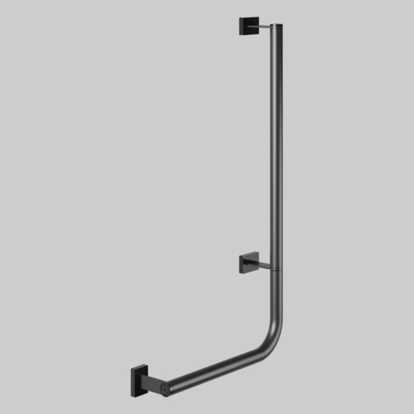 Winkelhandlauf Stahl Schwarz Ø32 mm – rechts – MODULAR