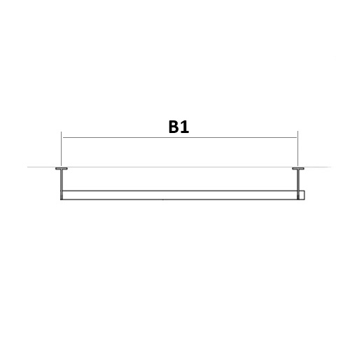 MODULAR Winkelhandlauf Verlängerungsrohr Maß B1