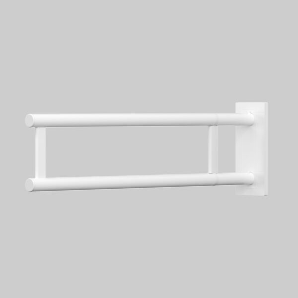 Weißer rechteckiger Stützgriff MODULAR Ø32 mm mit Abdeckrosette – weitere Ansicht