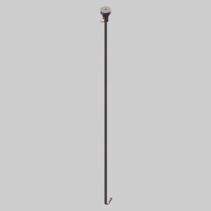 Deckenabhängung für Duschvorhangstangen aus Edelstahl, Ø6 mm, 1000 mm, mit gebogenem Ende
